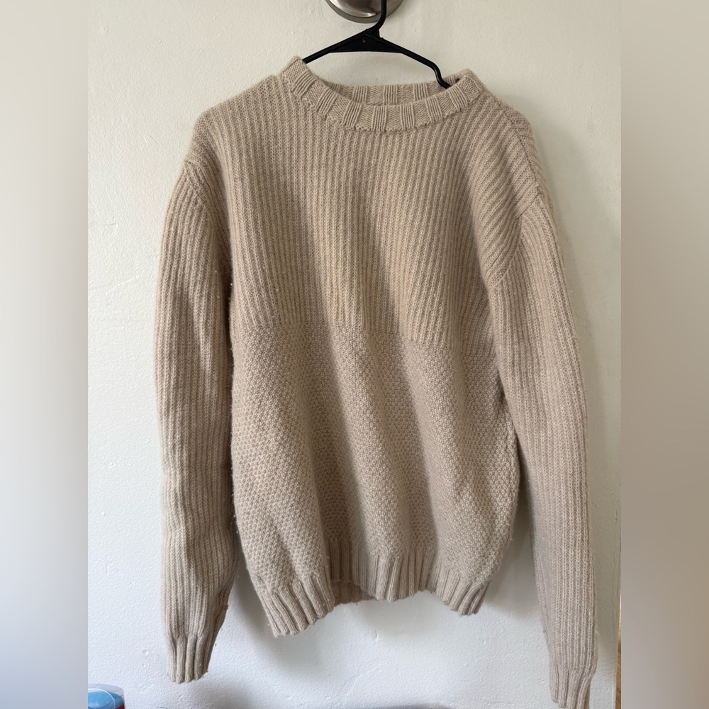 Cozy Beige Knit Sweater | Ledbury Knit Wool Sweater